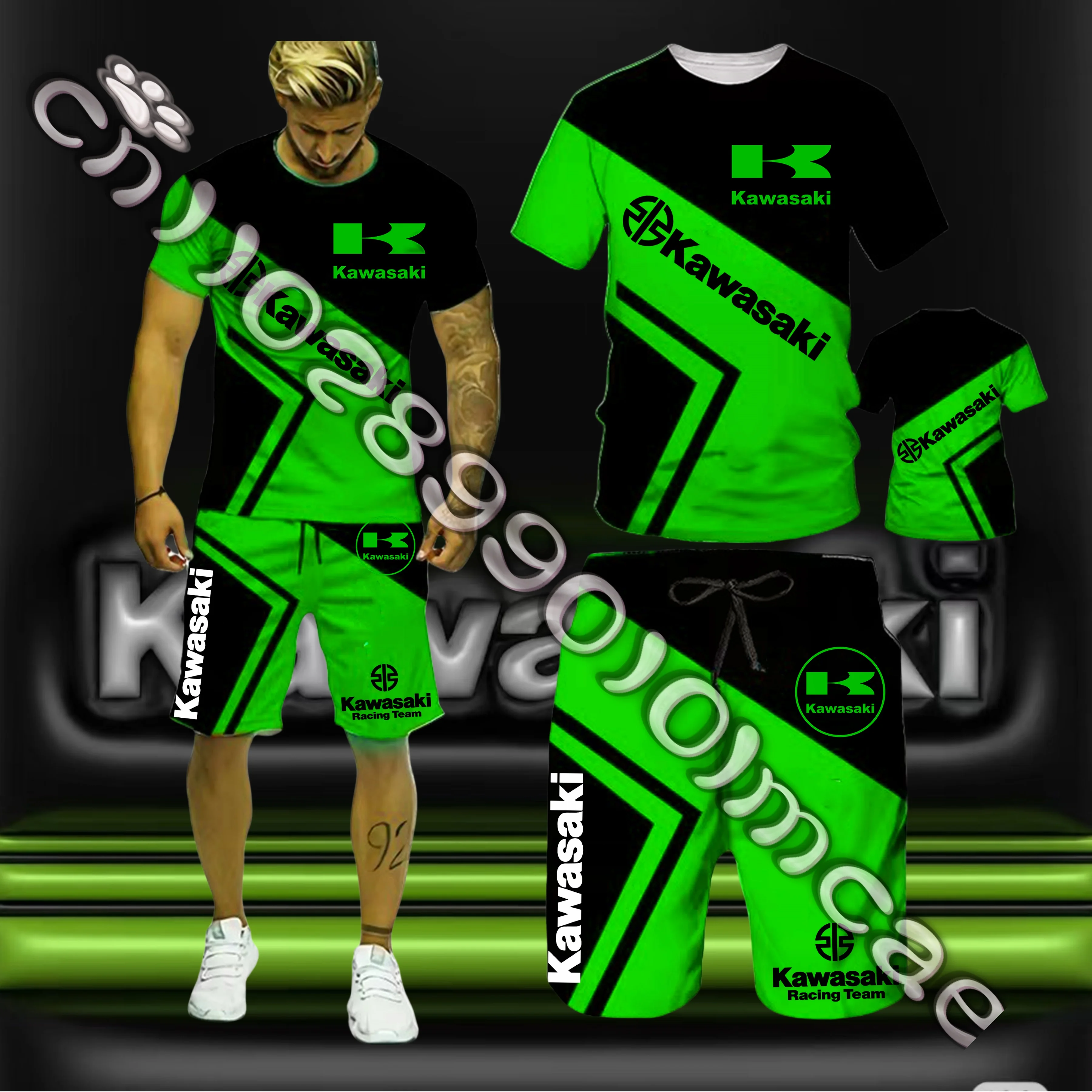 

2025/26 Hit Yamaha Motorcycle Team Uniform Fan Quick Dry Breathable Racing Suit Set Summer T-Shirt Shorts Adult Unisex Moto