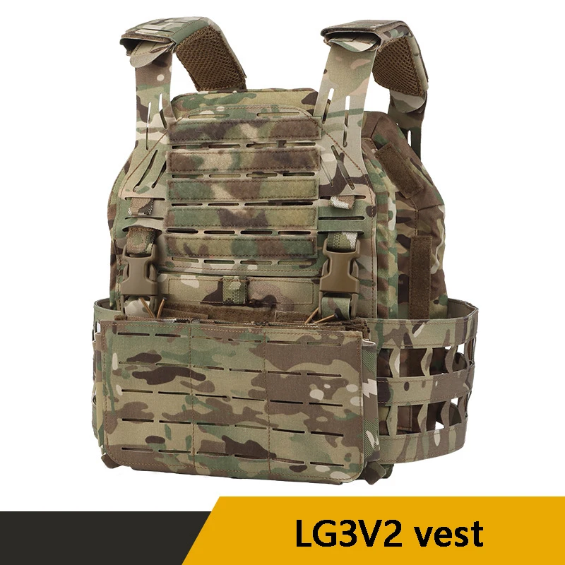 

LG3V2 6094 Tactical Outdoor Protection Mount Vest Tiple Panel Thickened Shoulder Pad Laser MOLLE Cut