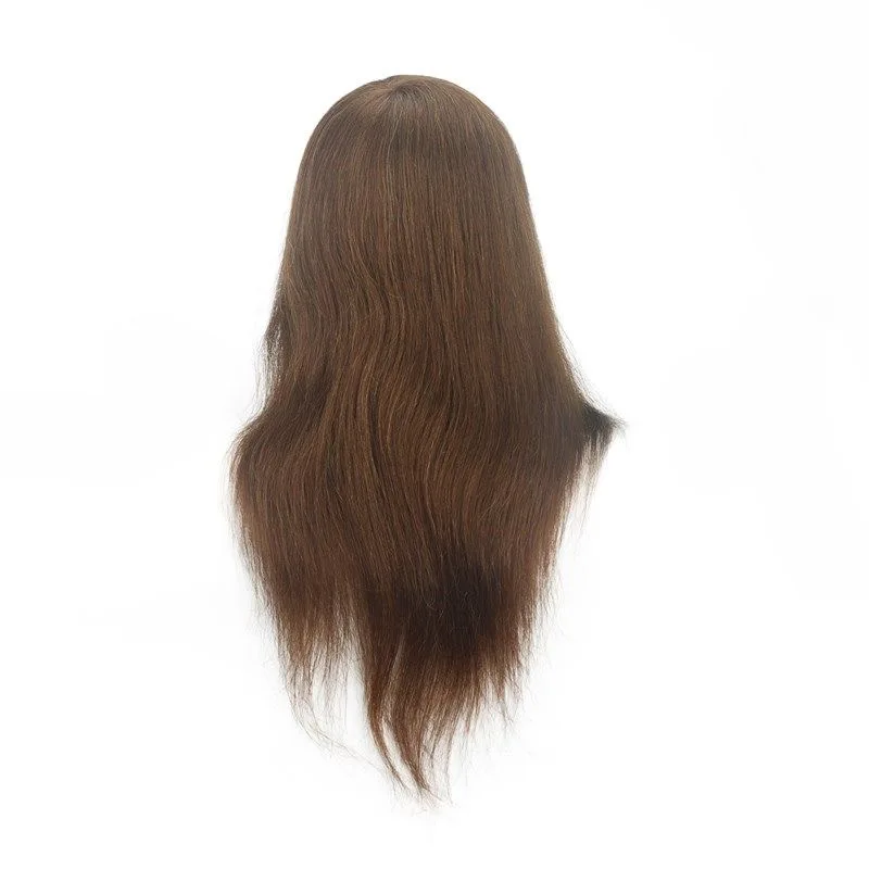 Hairdressing Head Model Full True Hair Barber Shop Apprentice Practice Can be Hot Dyed, Blown Cut Styling Model Head.