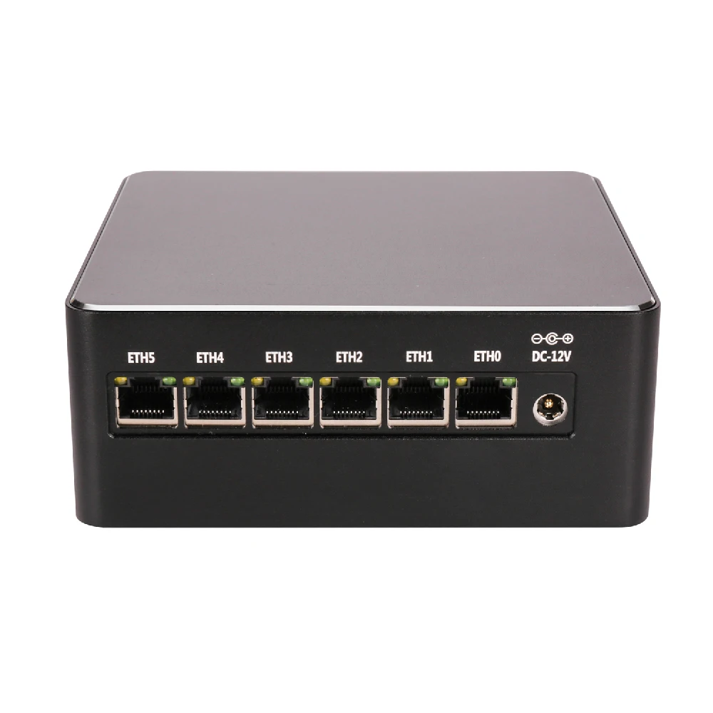 HUNSN Micro Firewall Appliance,Mini PC,pFsense,Intel I5/I7,RS54,Mikrotik,OPNsense,VPN,Router PC,6LAN,DP,HDMI,RJ45 COM, con ventola