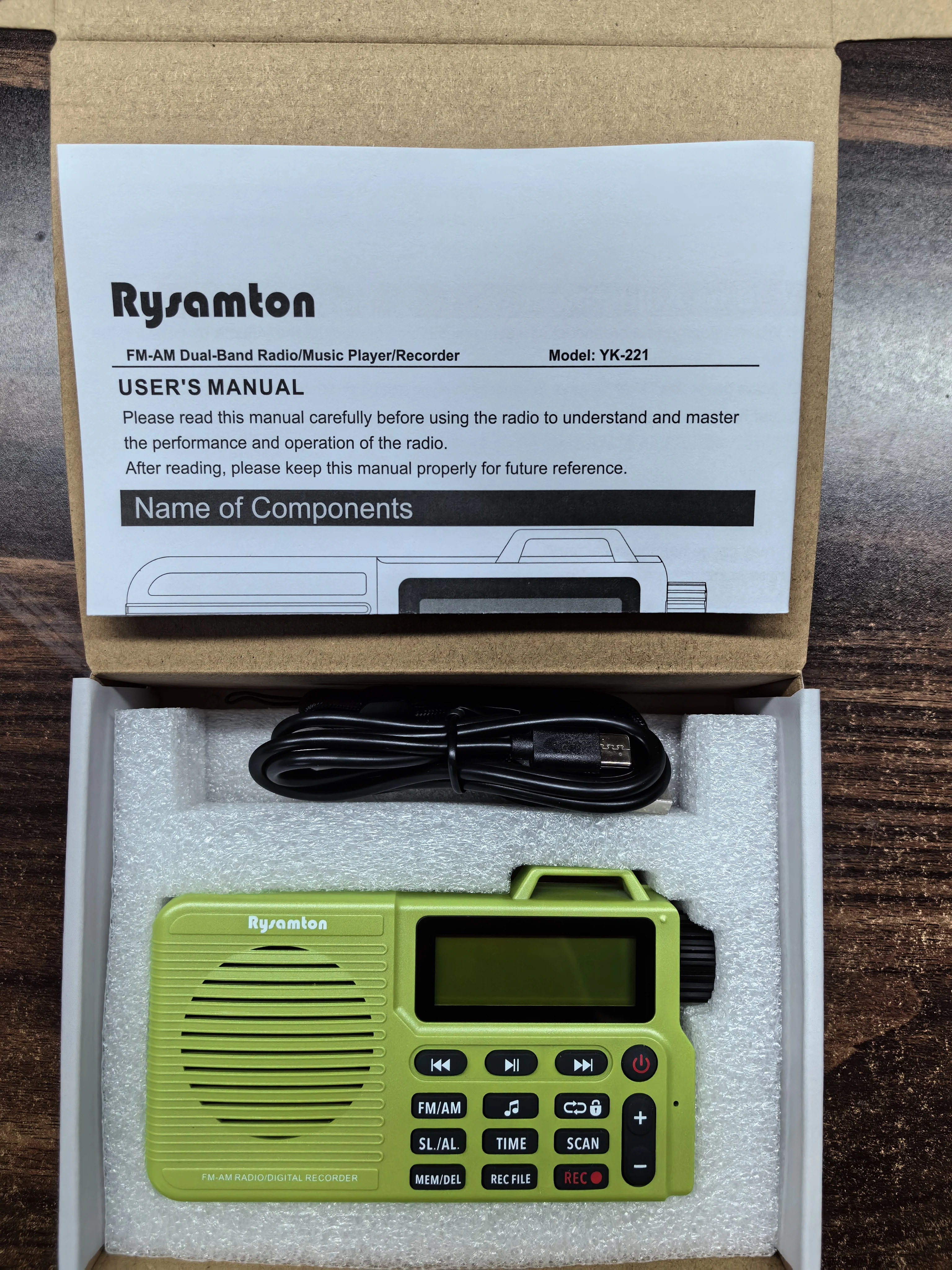 Tragbares AM/FM-Radio, kleines Taschenradio mit Bluetooth, Basslautsprecher, unterstützt Micro-SD-Karte und Aufnahme, lange Akkulaufzeit – Detail 13