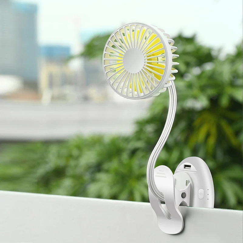 Clip on Fan Usb Battery Operated Desk Clip Fan with Power Bank Baby Stroller Fan Rechargeable Flexible Neck 3 Speeds Fans