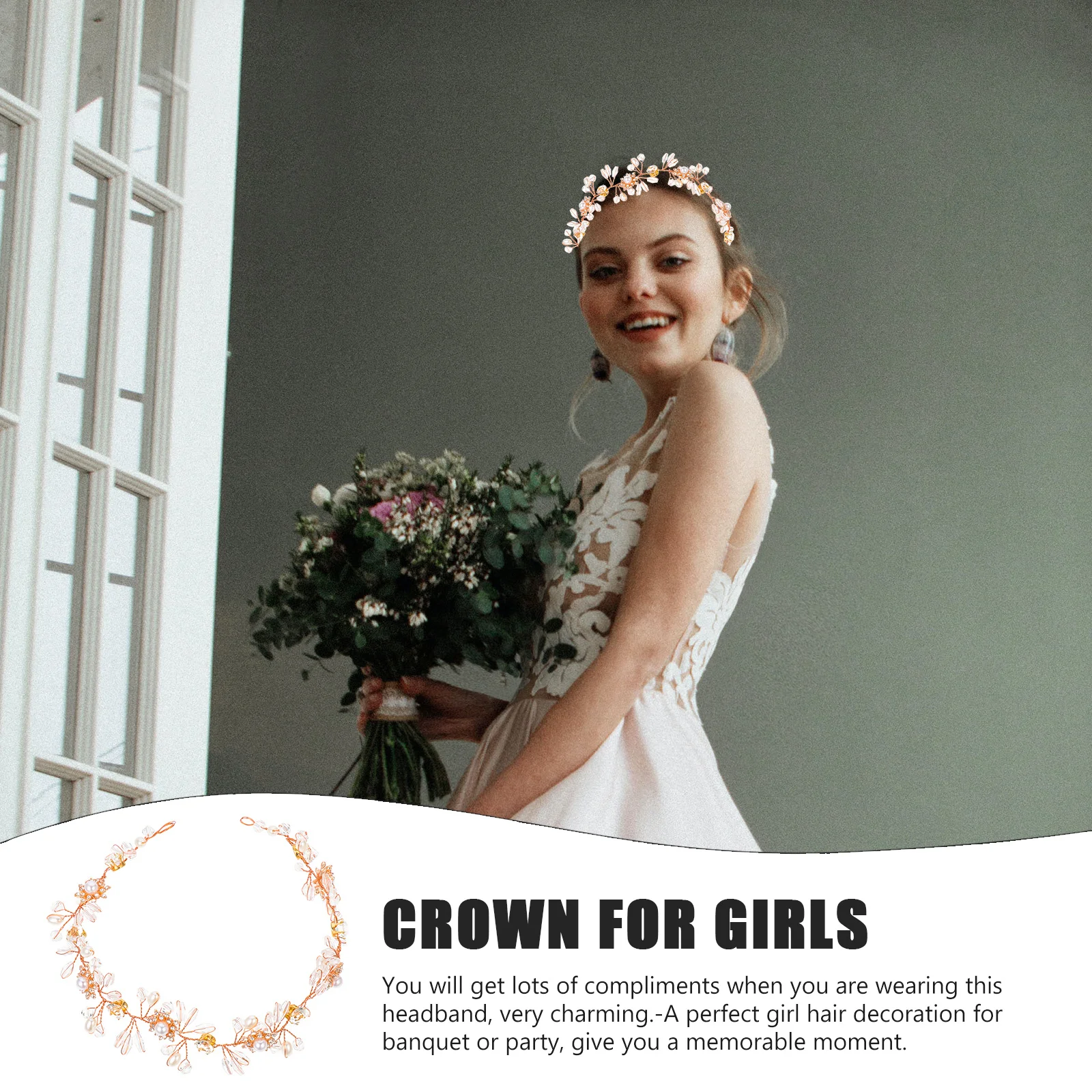 

Sparkling Rhinestone Crystal Headband Party Hair Accessory For Women Wedding Birthday Banquet Decoration Lightweight