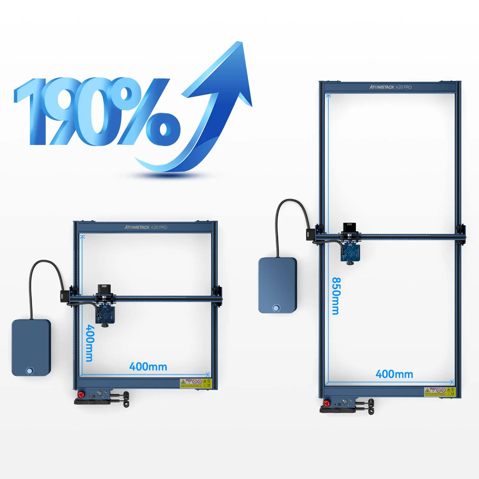 ATOMSTACK Laser Engraving Area Extension Shaft 850x400mm For X7 A20 X20 S20 A30 X30 S30 A40 X40 S40 PRO Laser Engraving Machine