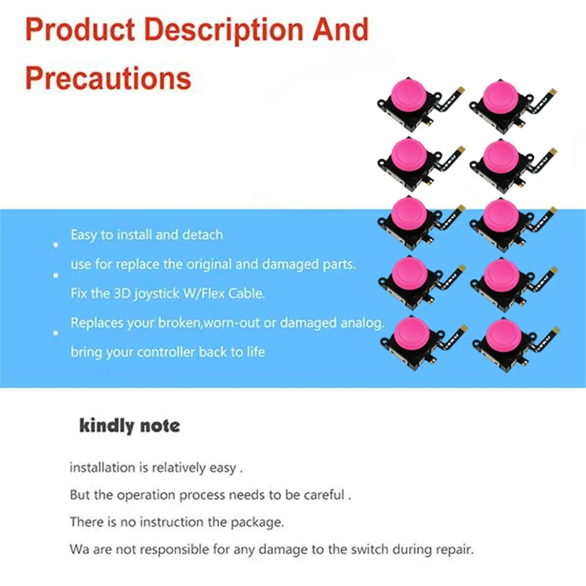 

Новые аналоговые джойстики TMR (10 шт.) для контроллера Switch: сменные стики, запчасти для ремонта, модуль-рекурсор