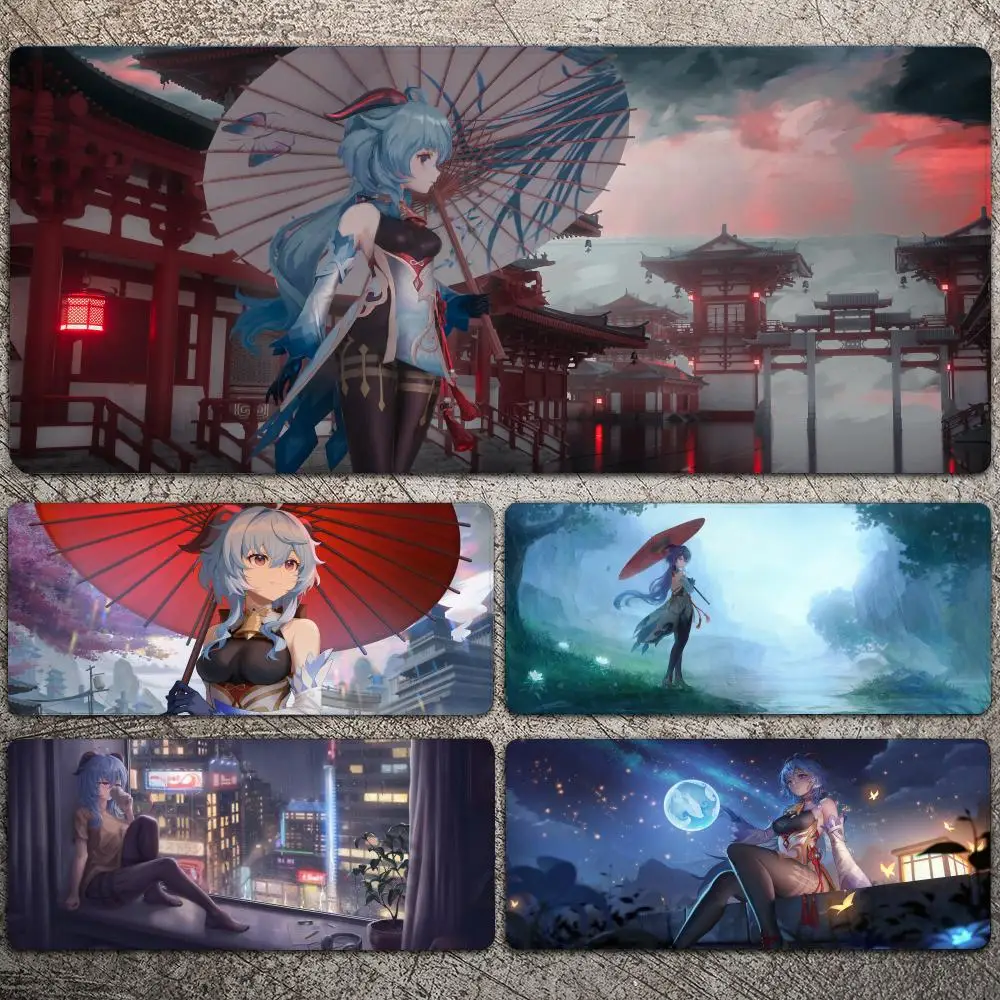 

Anime Girl Ganyu Genshin Mousepad Large Gaming Mouse Pad LockEdge Thickened Computer Keyboard Table Desk Mat