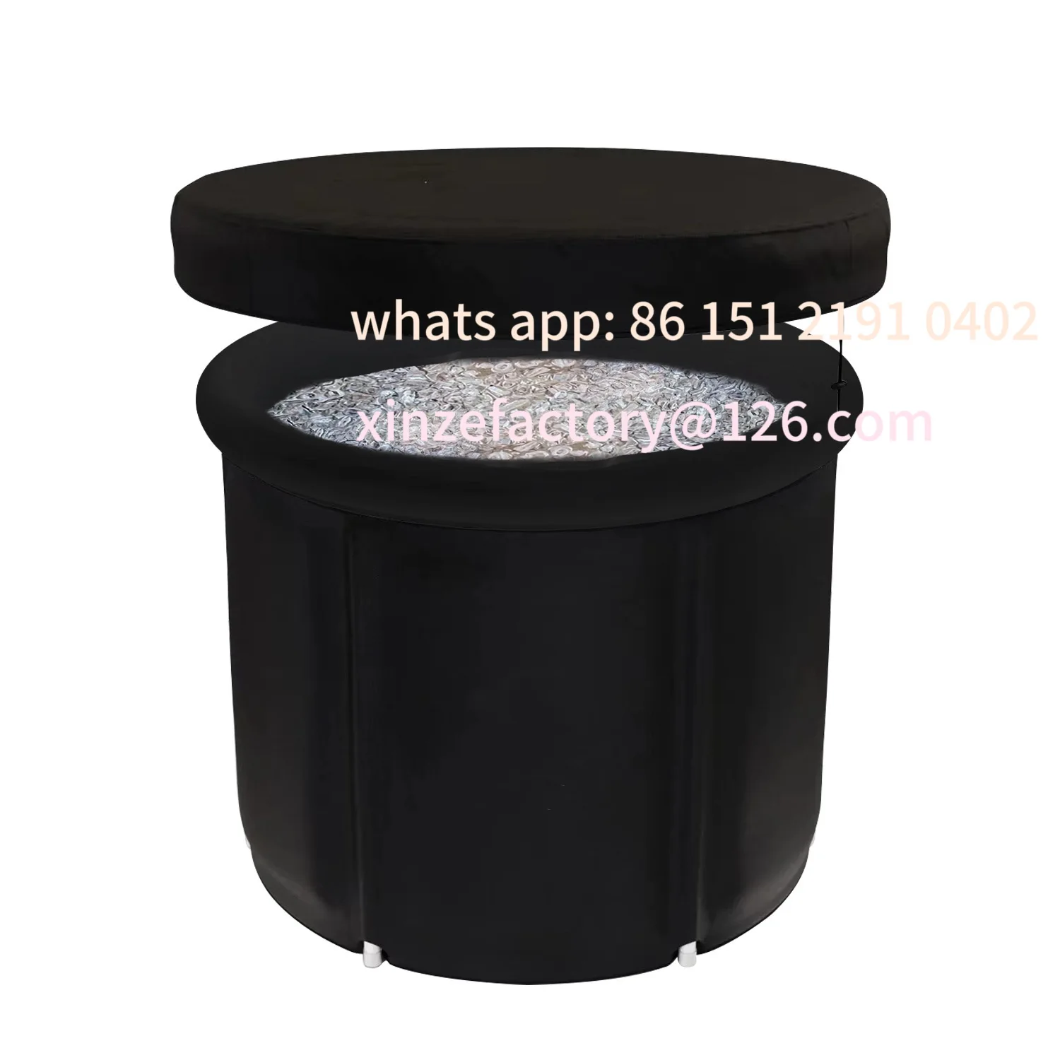 

Настраиваемое черное ведро для ванны со льдом и крышкой, бытовое складное ведро, термованна