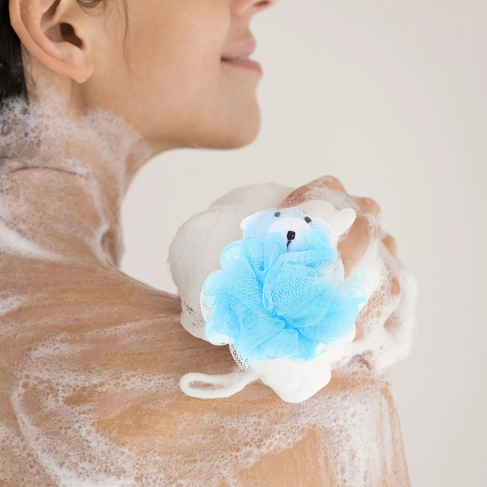 

2Pcs Shower Loofah Baby Bath Sponge Cartoon Design Toddler Bath Scrubber Soft Exfoliating Body Shower Ball for Kids