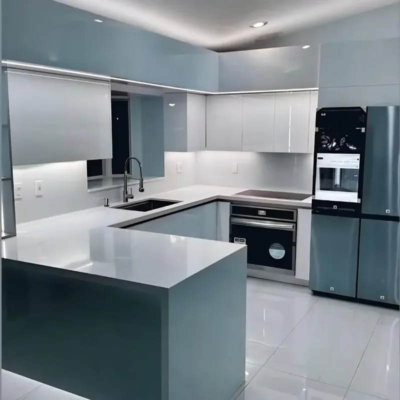 Customizable Eco Friendly Fireproof Modern Simple Paint U Shaped Aluminum Alloy Apartment Cabinet