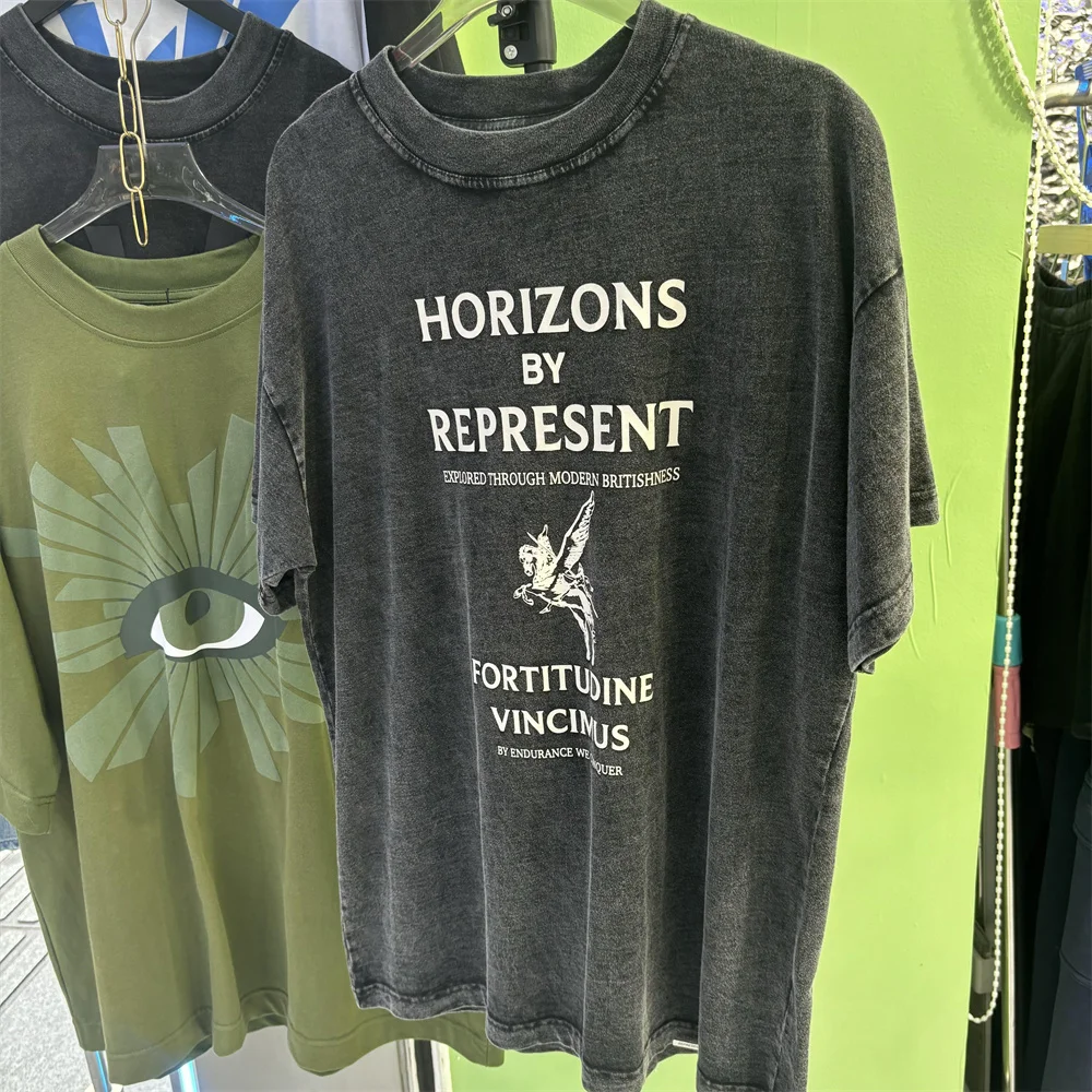 Waed Vintage American Sle suelta hombres ort Sve camiseta marca REP Flng Knight eslogan estampado Casual juventud Faion