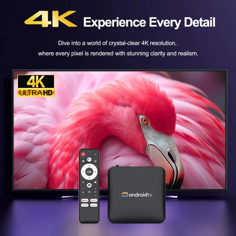 Android 14.0 Smart TV Box 4K HD Smart TV Set-top Box AV1 Dual-WIFI BT Voice Remote 3D-видео Медиаплеер Домашний кинотеатр TV Box