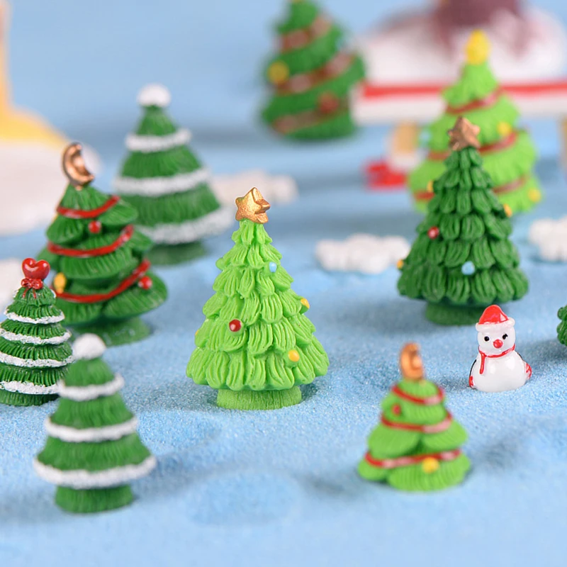 Mini Tree Christmas Trees Miniature Desktop Pine Ornament Table Decor Xmas Small Artificial Brush Bottle Sisal Decorations