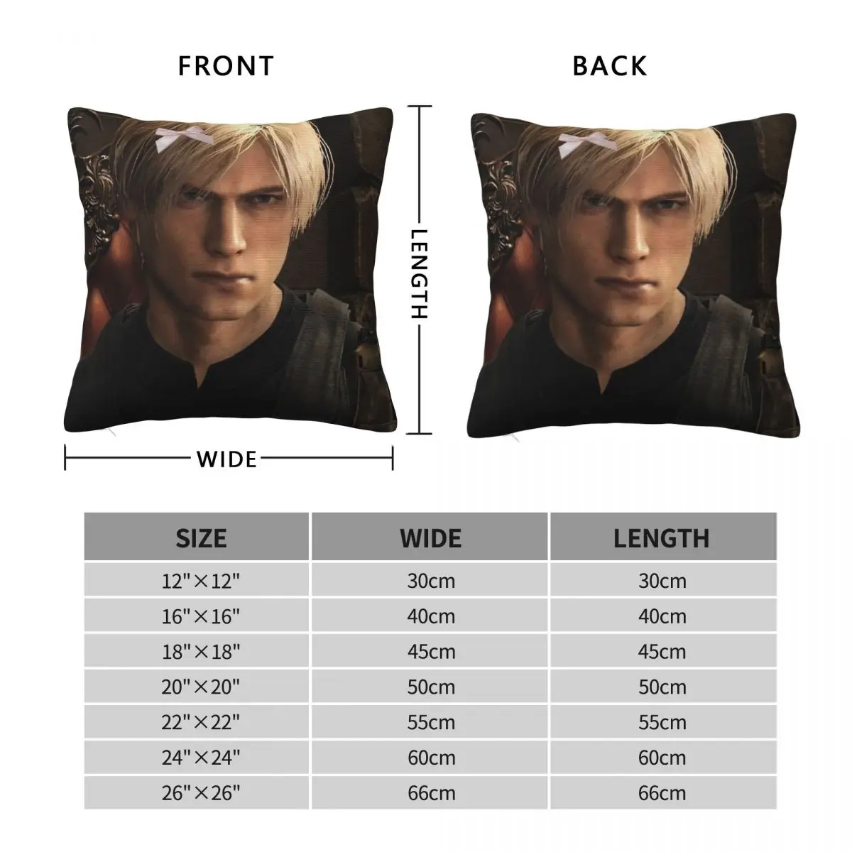 Leon Scott Kennedy Square Pillowcase Polyester Linen Velvet Pattern Zip Decor Throw Pillow Case Home Cushion Cover
