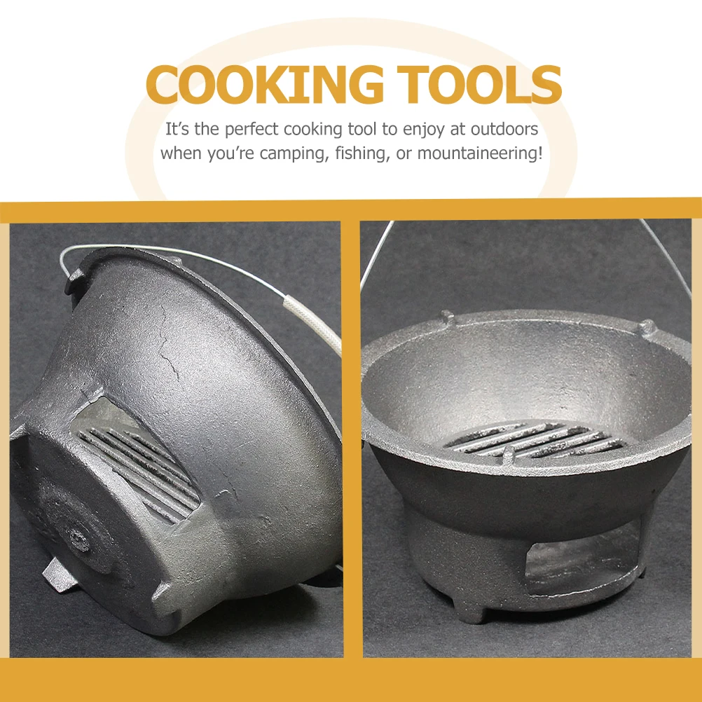 

1pc Cast Iron Stove Durable Charcoal BBQ Stove for Outdoor Camping Fishing Portable Reusable Grilling Kitchen Bar Tools