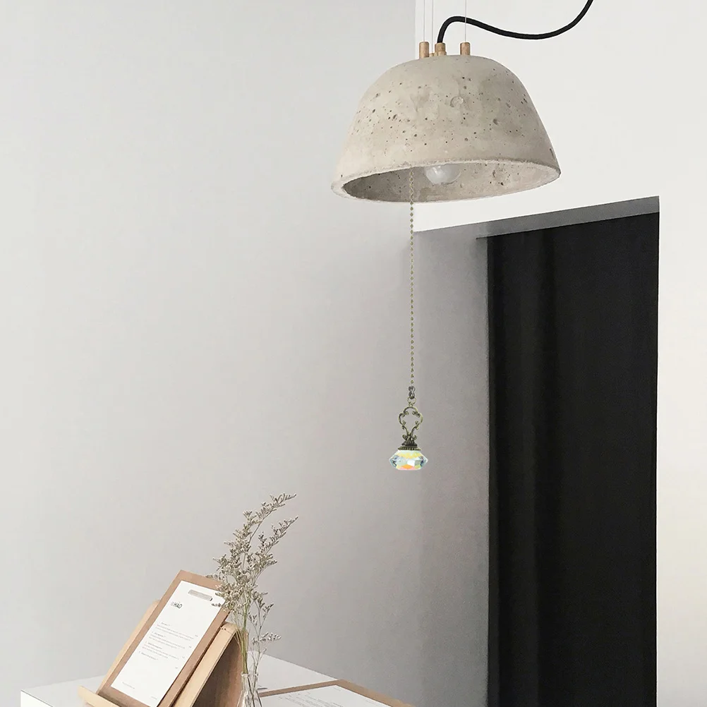 

2Pcs Vintage Bronze Crystal Pendant Switch Pull Chain Decorative Ceiling Fan Pull Chain Extender for Lamp Light