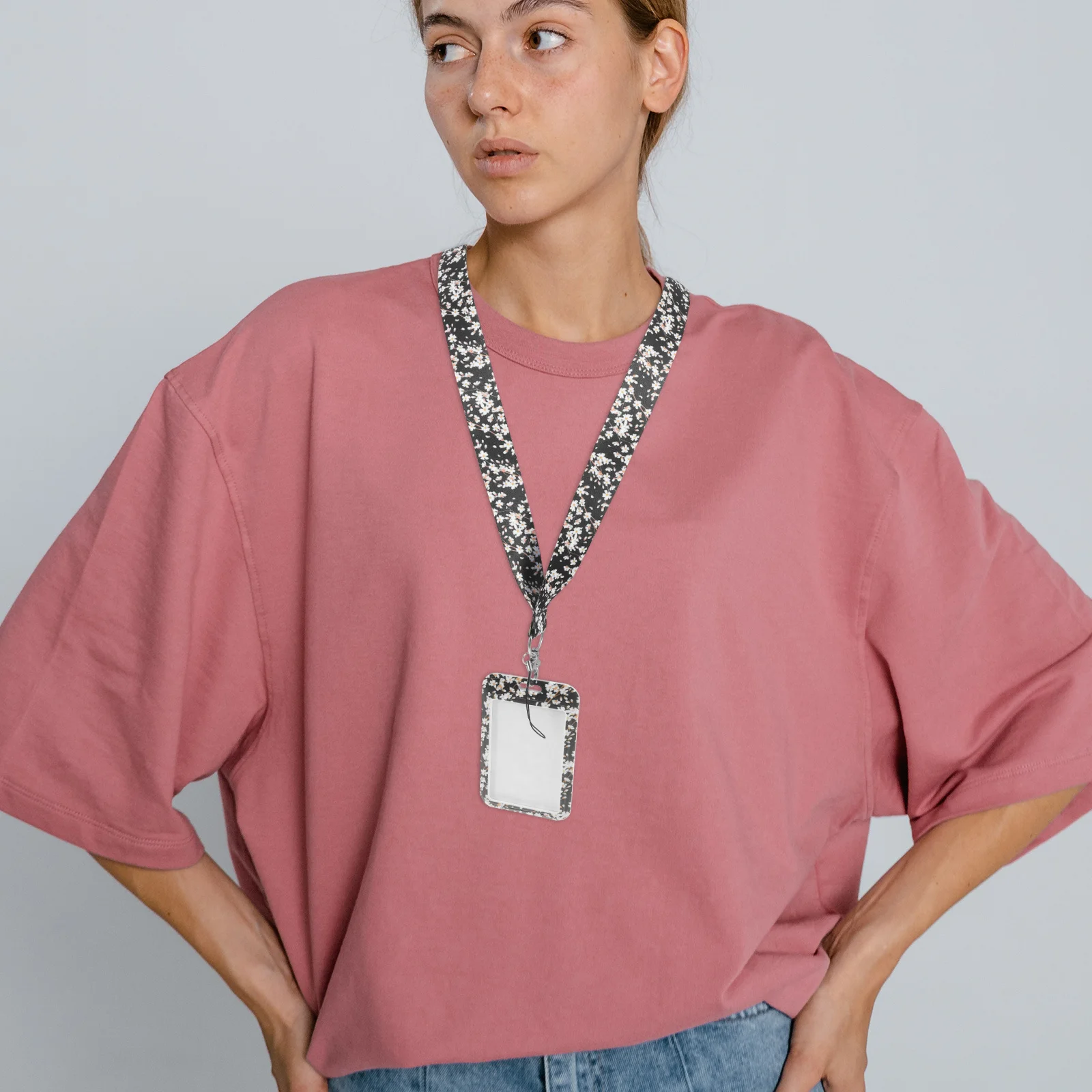 

Phone Lanyard Card Holder with Detachable Lanyard Protective Badge Holder for School Office Medical Staff