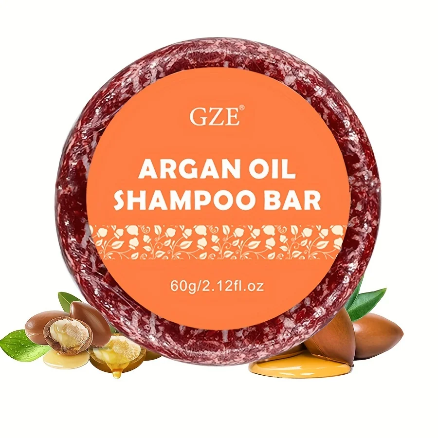 GZE Argan Oil Shampoo Bar for dry Hair - gentle moisturizing - Tropical Scent - SLS free, Sulfate-Free, Soap-Free, Zero Waste