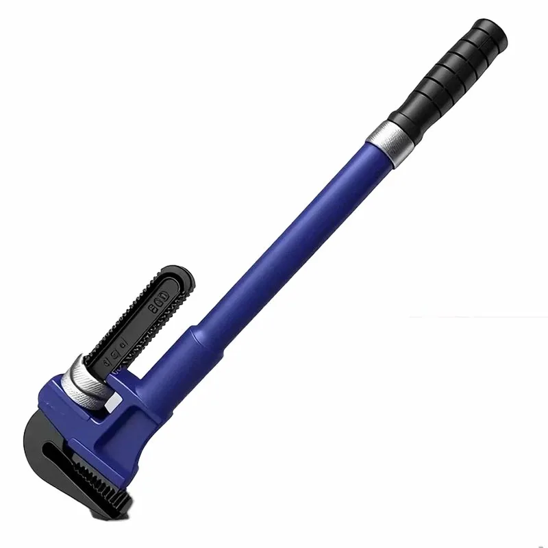 Duty Telescopic Pipe Wrench Retractable Extension Handle Anti-Slip Rubber Grip Hardened Serrated Jaw Adjustable Pipe Spanner - view 2