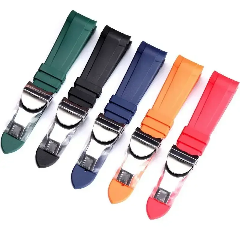 Wear-resisting Silicone Watchbands for Tudor Black Bay Bronze Small Copper Flower Small Red Flower Series Waterproof Strap 22mm