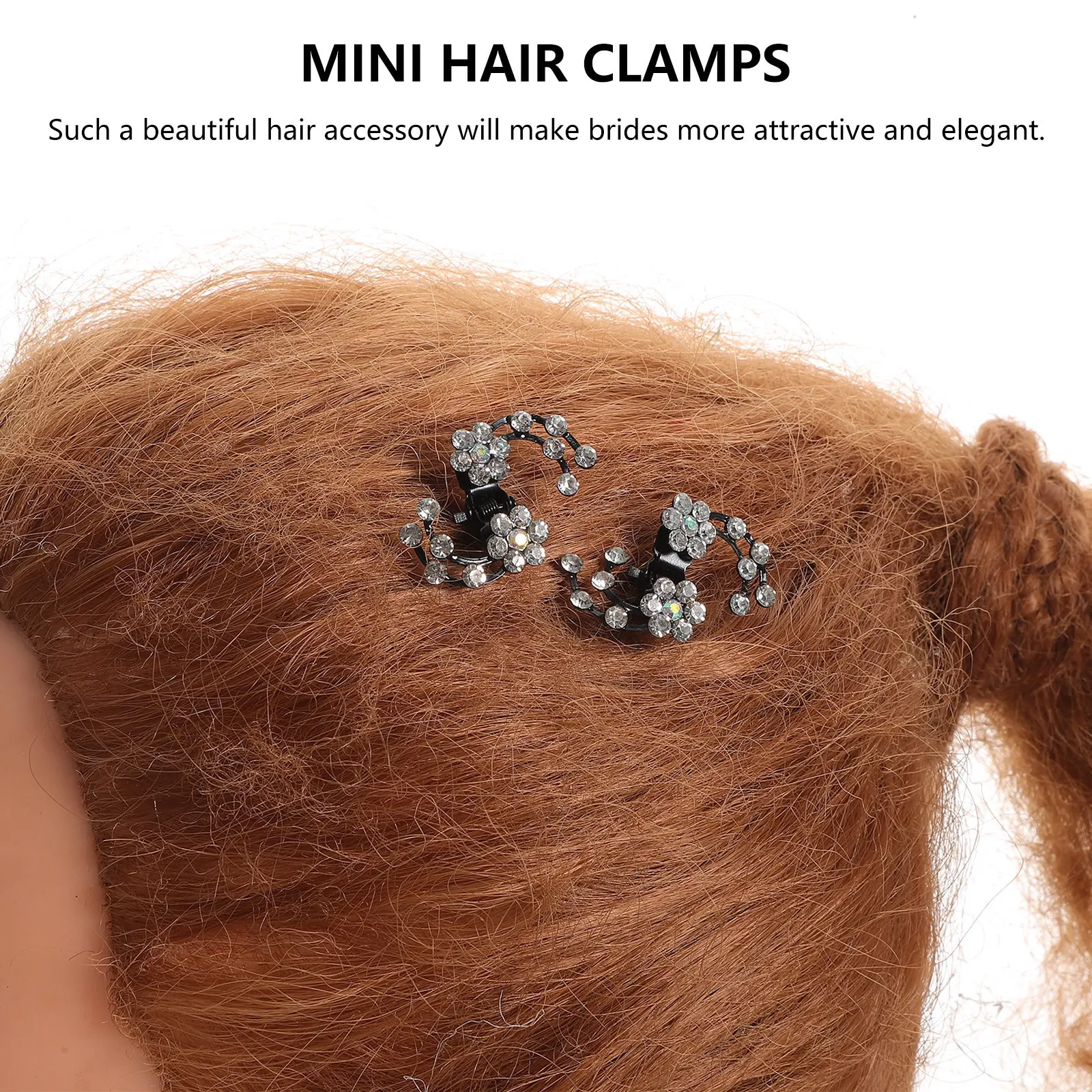 

6pcs Plum Rhinestone Claw Claw Clips Rhinestone Hairpin Mini Clamps Wedding Party Hair Hair Mini Hairpin Clamps Accessories