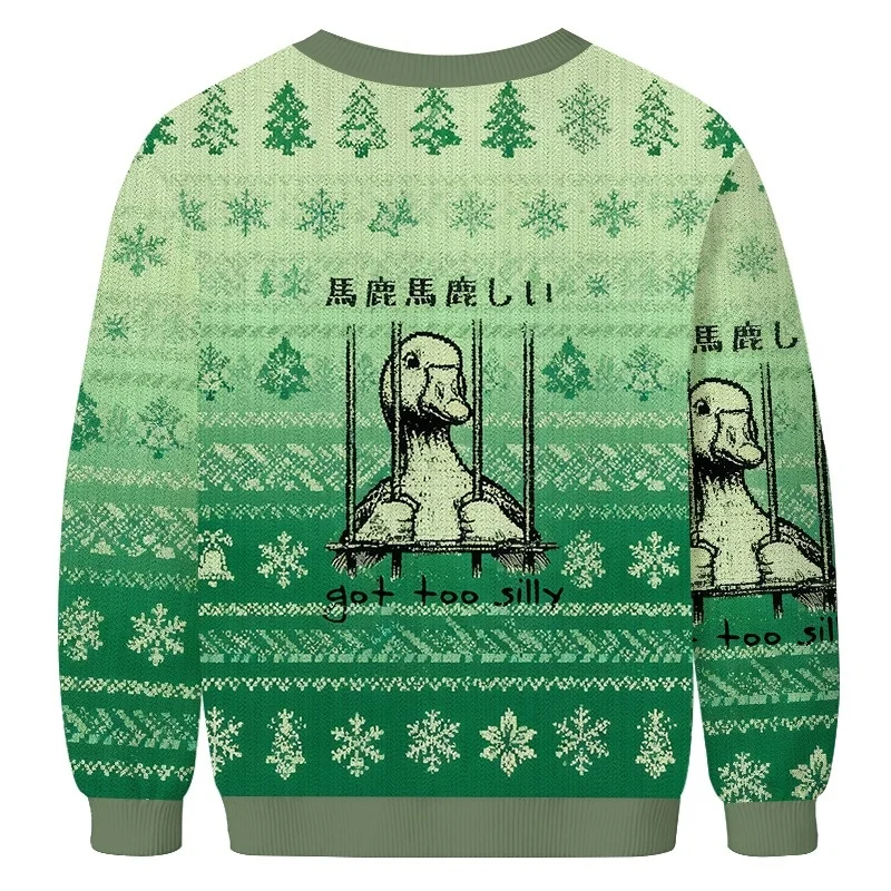 أزياء مضحكة حصلت على سخيفة جدا عيد الميلاد الطباعة القبيح البلوز عارضة فضفاضة طويلة الأكمام جولة الرقبة المتناثرة رجل الملابس قمم #2