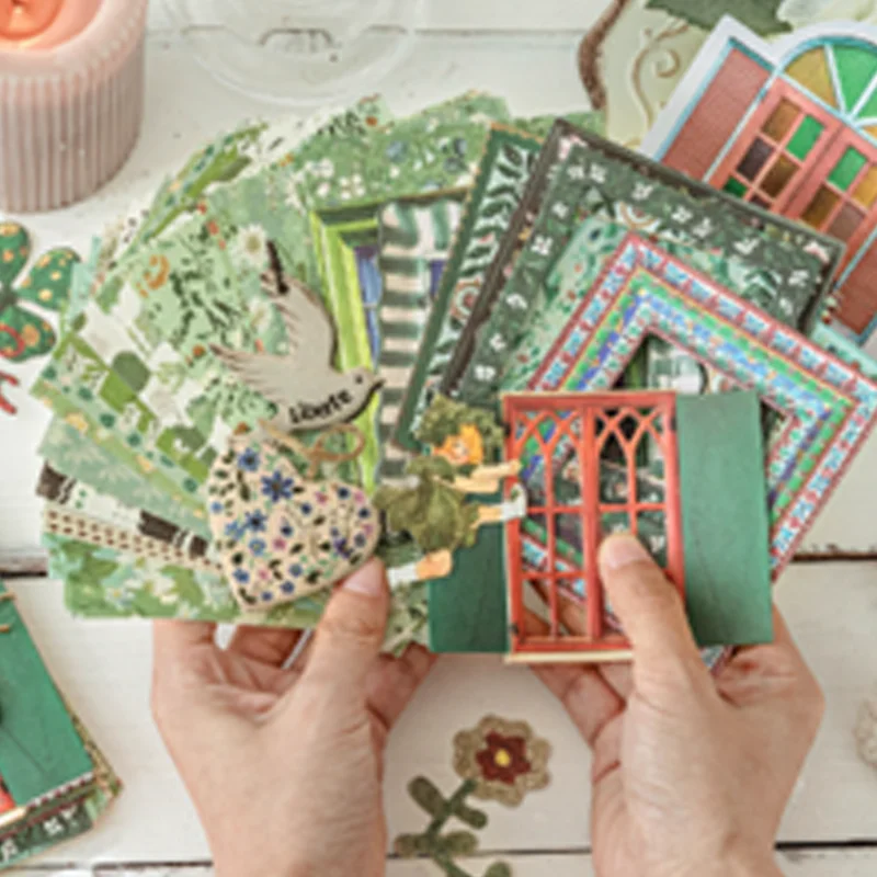 Mr. Paper 45sheets/bag Garden Post Office Series Mixed Material Embossed Relief Material Pack DIY Handbook Decorative Card Paper