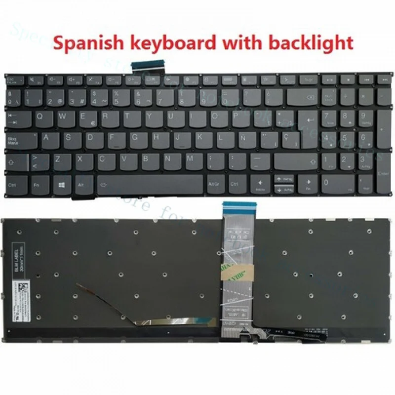 A++ Laptop Latin Spanish Keyboard for LENOVO YOGA 7 16IAP7 Black Backlight