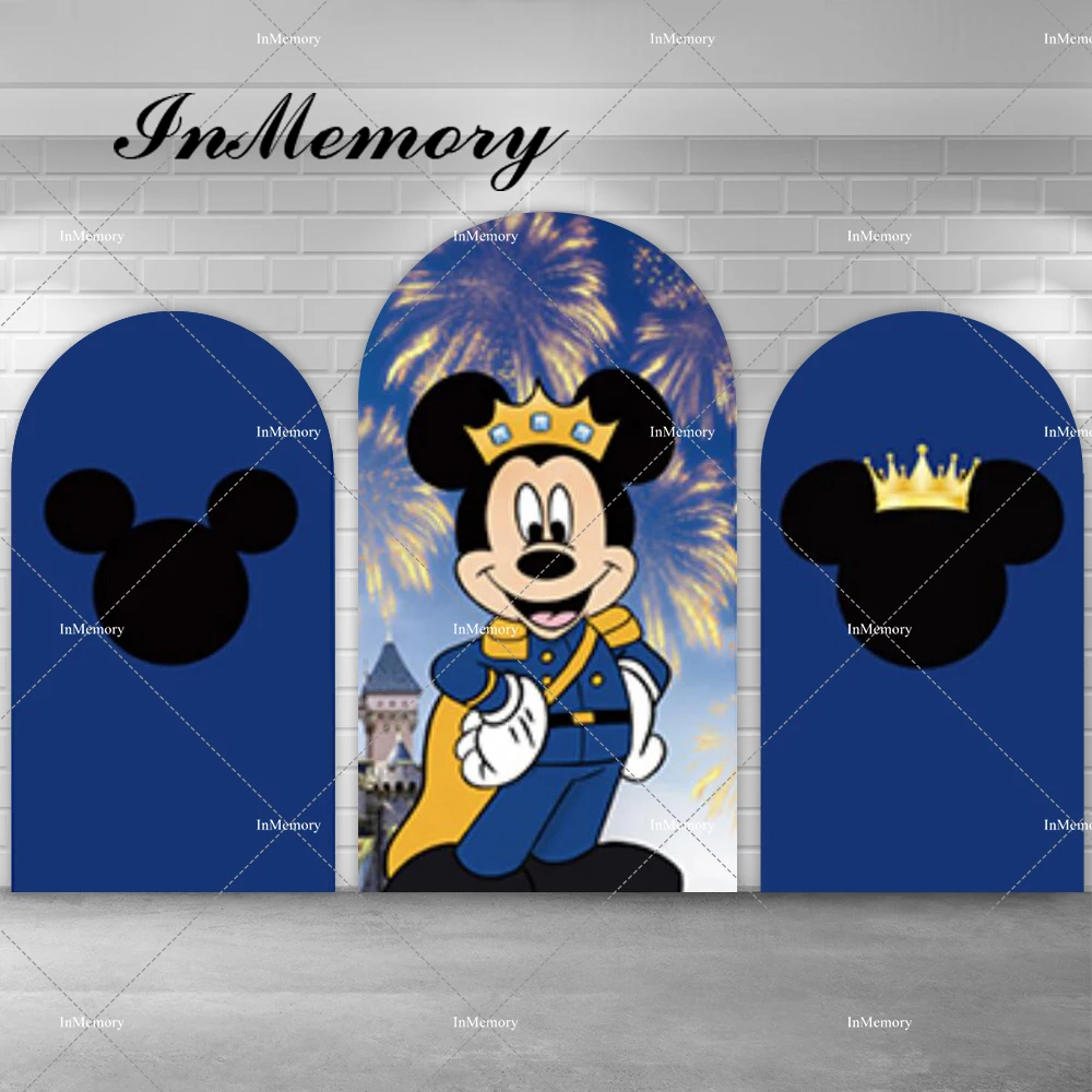 

Royal Blue Prince Mickey Mouse Arch Backdrop Castle Firework Boys Newborn Birthday Party Chiara Wall Decor Baby Shower Banner