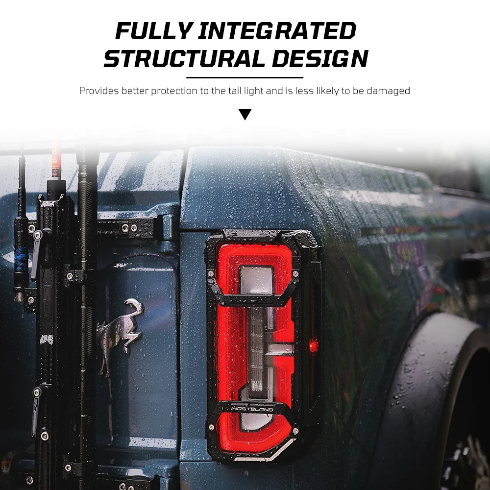 الذيل غطاء خفيف الحرس ل برونكو 2.3 2.7 الملحقات الخارجية الخلفية غطاء خفيف حامي الخلفية الذيل ضوء LED غطاء المصباح الكسوة #3