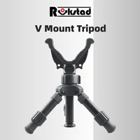 Trípode de tiro de caza profesional, cabeza de yugo en V ajustable, Mini cámara de aluminio, soporte de trípode portátil para disparar al aire libre