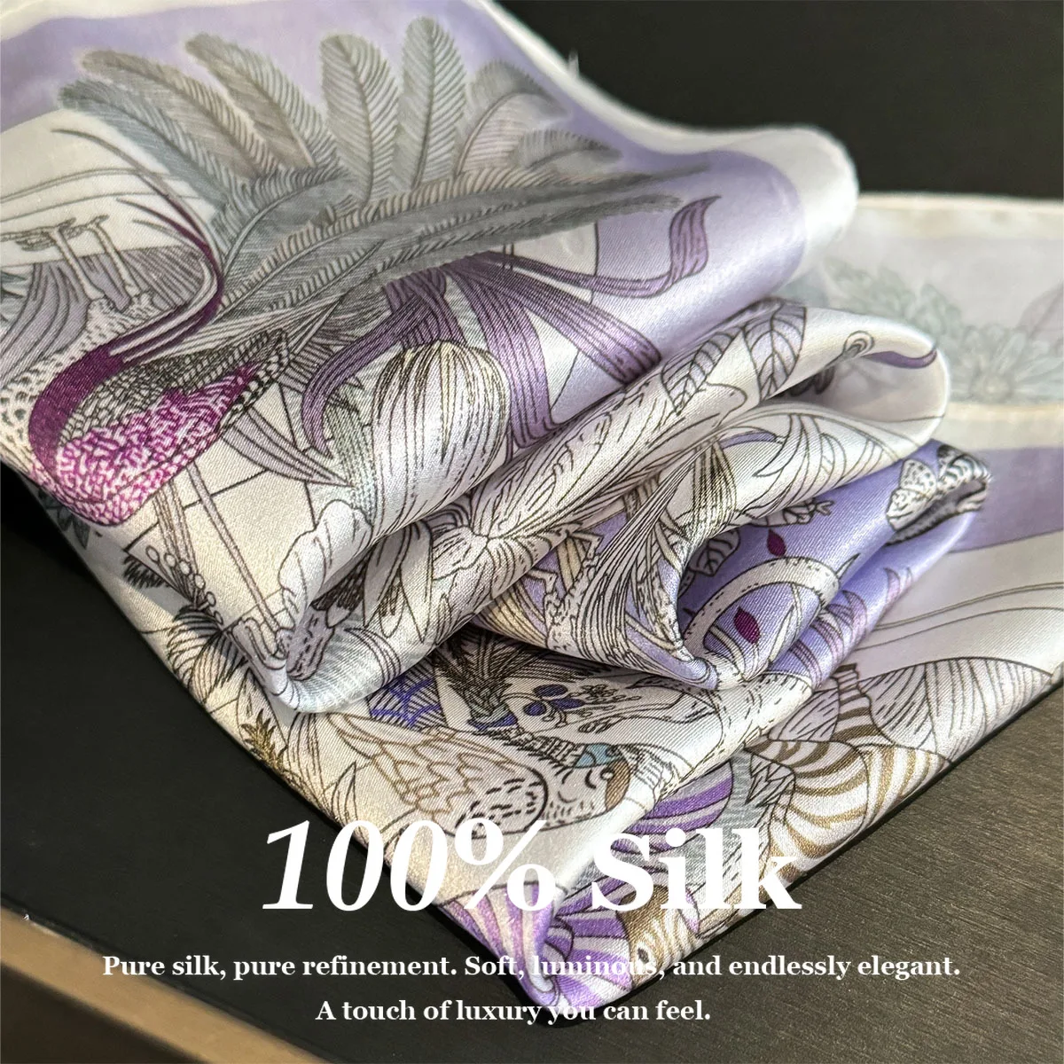 

Fashion 100% Real Silk Scarf 53cm Square Scarves Luxury High Quality Neck Wrap Printed Hair Tie Bandana Bag Ribbon Foulard Women