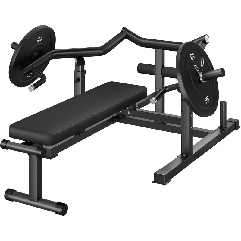 Chest Press Machine, Weight Bench Press Machine with Independent Converging Arms, Adjustable Flat Incline Bench Press for Chest