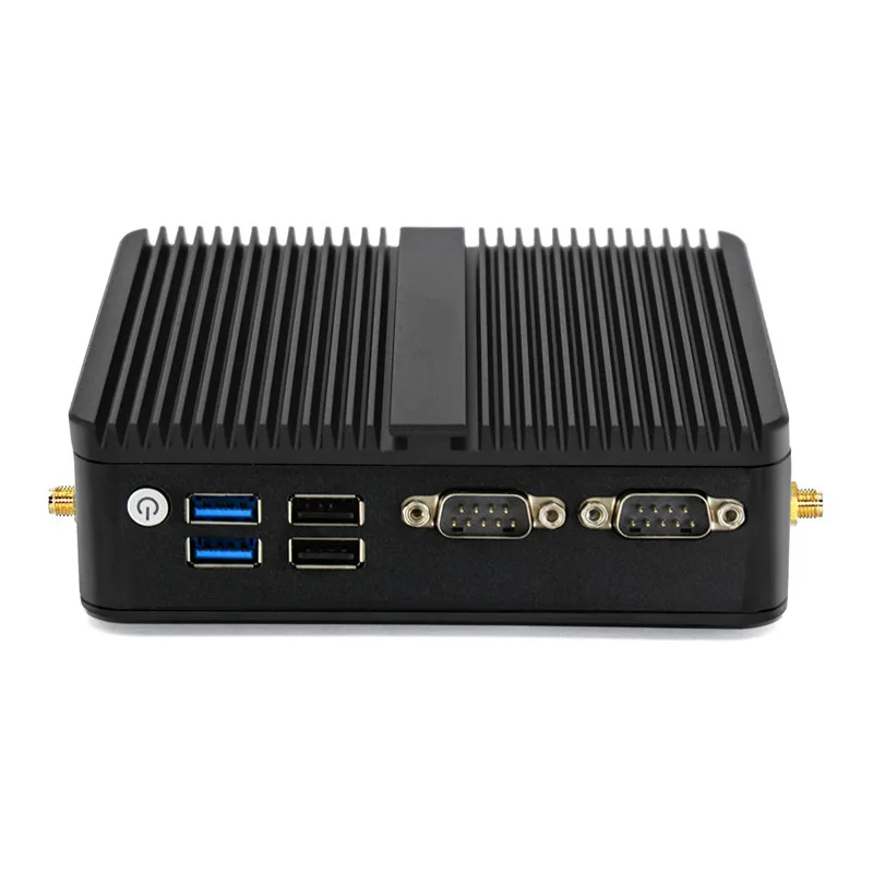 J6412 Mini X86 مصغرة بدون مروحة التحكم الصناعي مضيف الكمبيوتر الصغير IPC هيكل HDMI مزدوج السلسلة