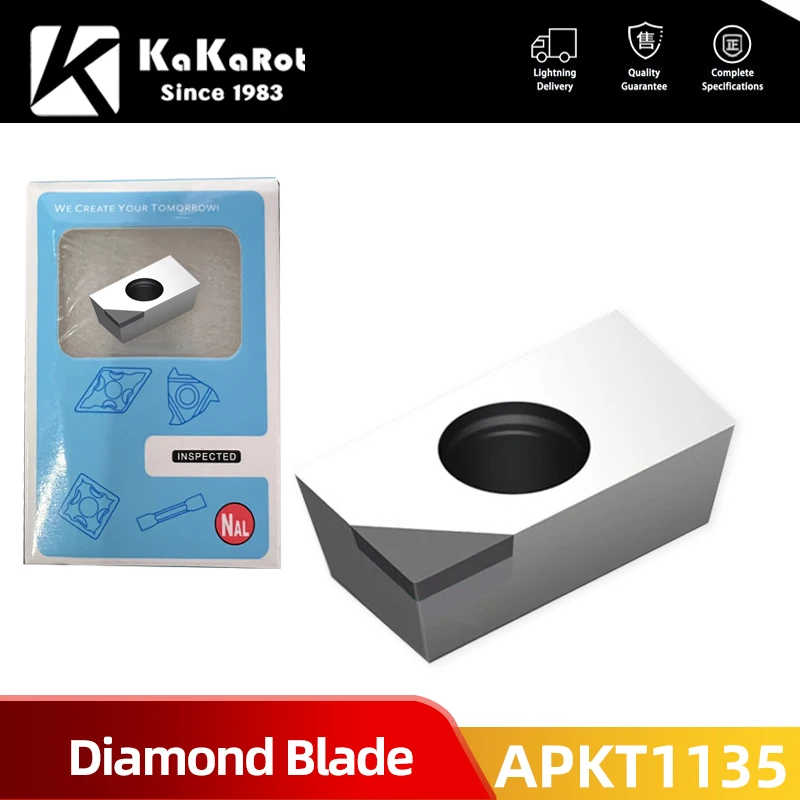 KaKarot APKT1135 Diamond Milling Cutter Insert APMT APKT 1135 PCD Aluminum Alloy End Mill Tool CNC Carbide CBN Turning Lathe CBN