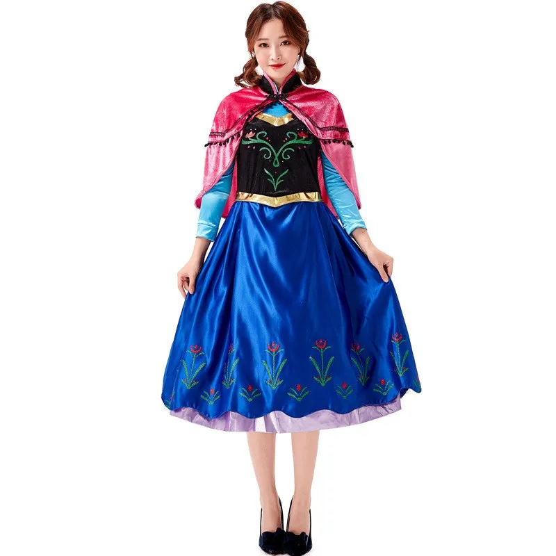 

plus Size Cosplay Anime Costume Anna Snow Princess Halloween Stage Performance Fairy Tale Story Princess Outfit Women's Wear