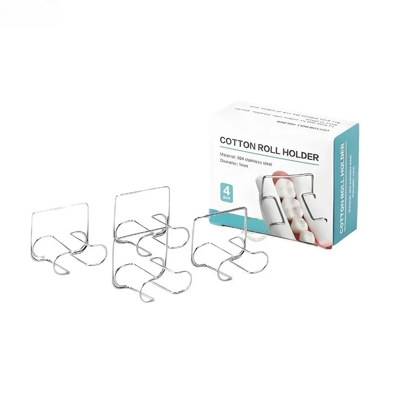 Lab Stainless Steel Cotton Roll Clip Lab Fixed Cotton Roll Clip  4Pieces Per Box