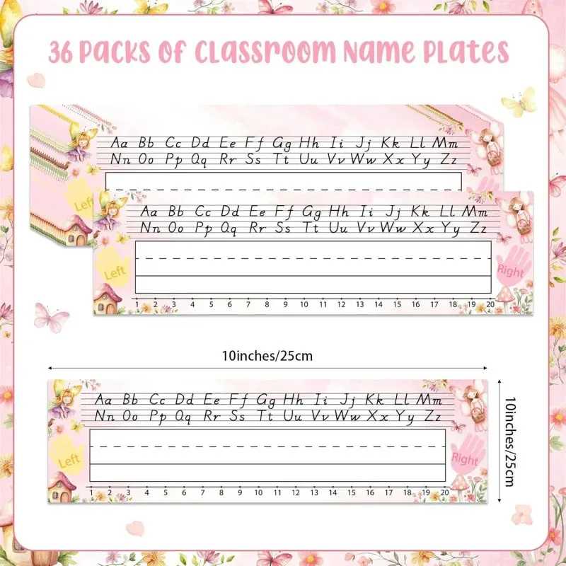 خارج المخزون لوحات اسم الفصول الدراسية ذات الطابع الجني للمكاتب الوردي 36 قطعة علامات اسم المكتب لوحات أسماء لطلاب المدارس التقليدية # ر