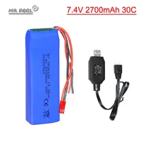 7.4V 2700mAh 25C Lipo Battery for Hubsan H501S H501C FPV X4 K949 four-wheel drive off-road rock climbing RC high-speed vehicle