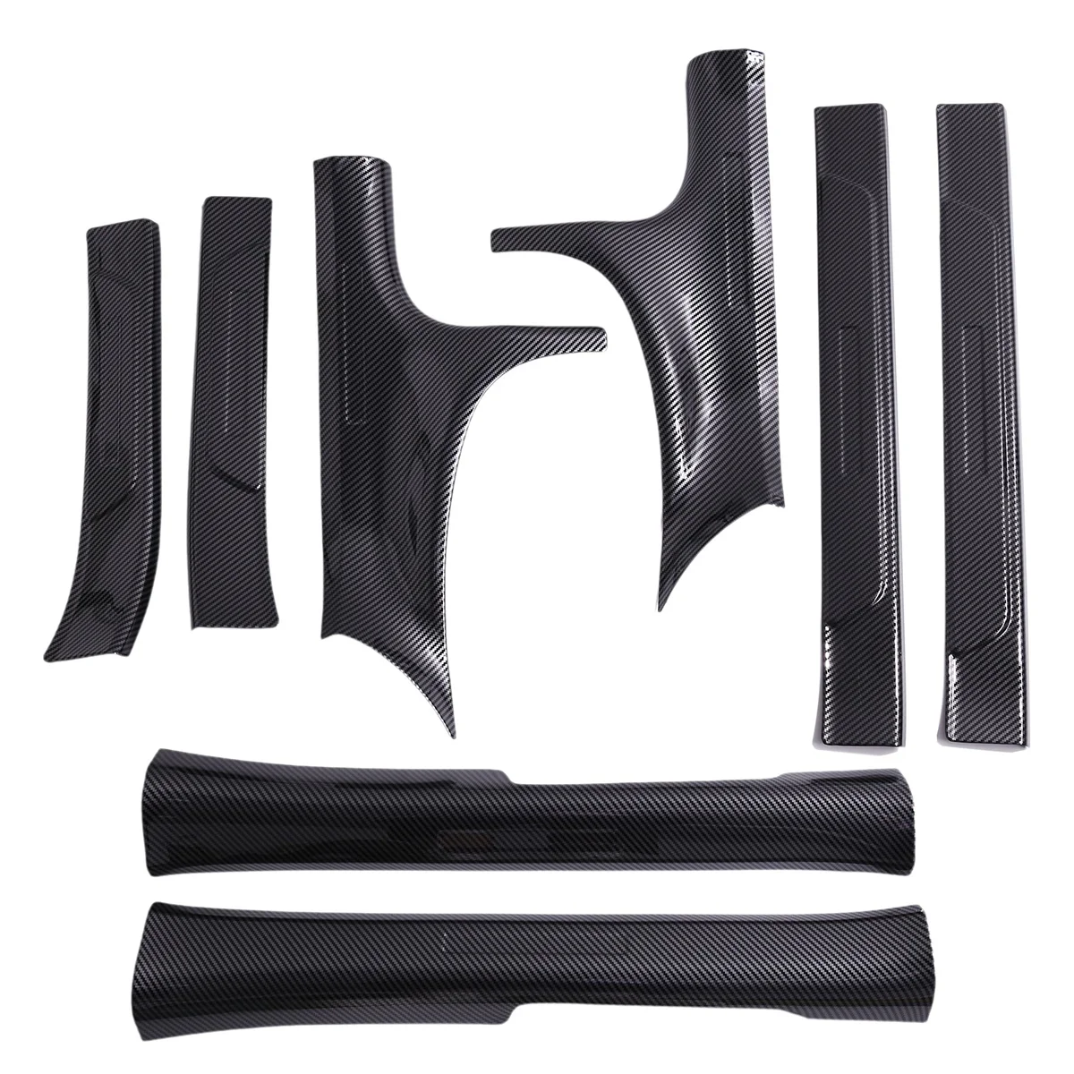 Inside + Outside Door Sill Guards Door Sill Entry Guard Decor Carbon Fiber Color for BYD Seal / BYD ATTO