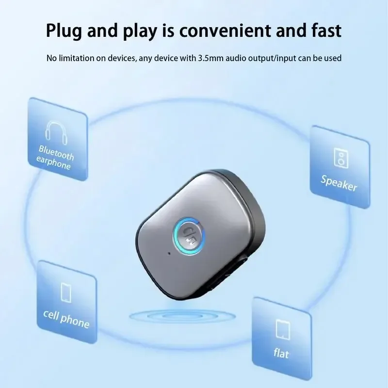 Автомобильный Bluetooth 5,3 AUX адаптер с шумоподавлением 3,5 мм разъем стерео беспроводной аудиоприемник с микрофоном для усилителя динамика