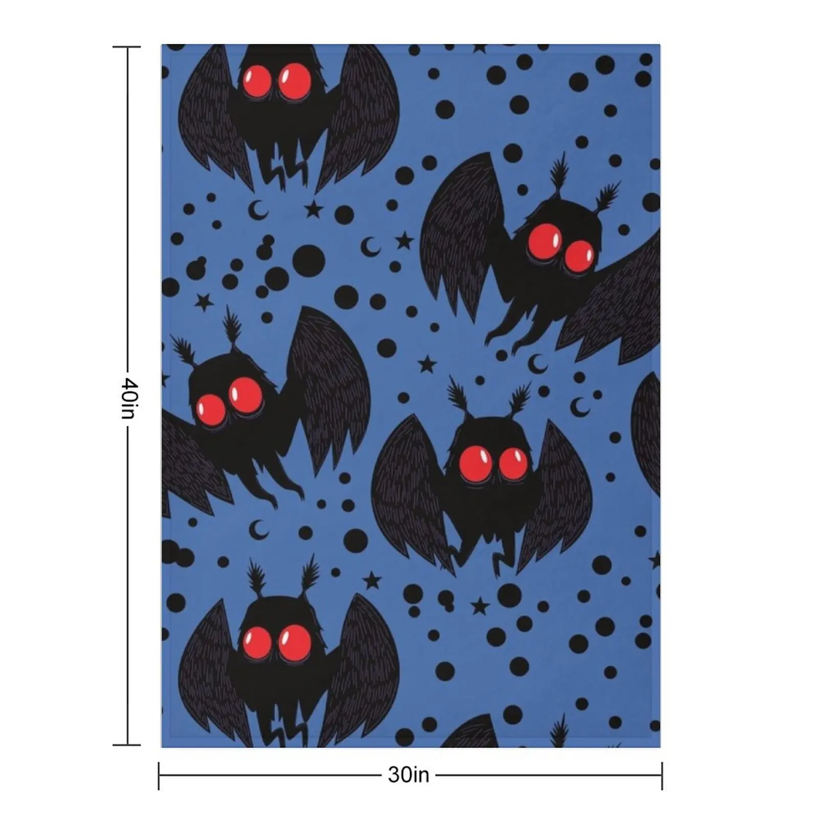 Mothman Dark Blue Night Throw Blanket Decoratives Personalized Gift Plush christmas gifts for babies Hair Blankets