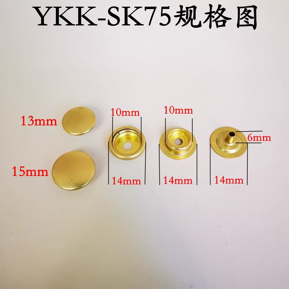 Japan YKK Brass Four-in-one Button, Large White Button Clothes Button Metal Button SK75 13MM 15MM(10 Sets)