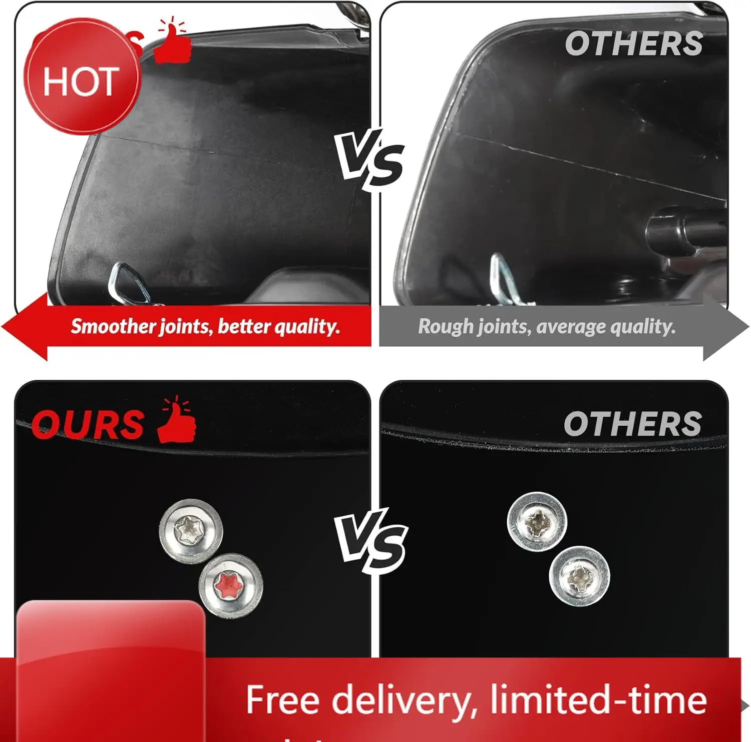 

Matte Black Hard Saddle Bags Sadddlebag w/Latch Fit for Harley Touring FLT, FLHT, FLHTCU, FLHRC, Road King, Road Glide