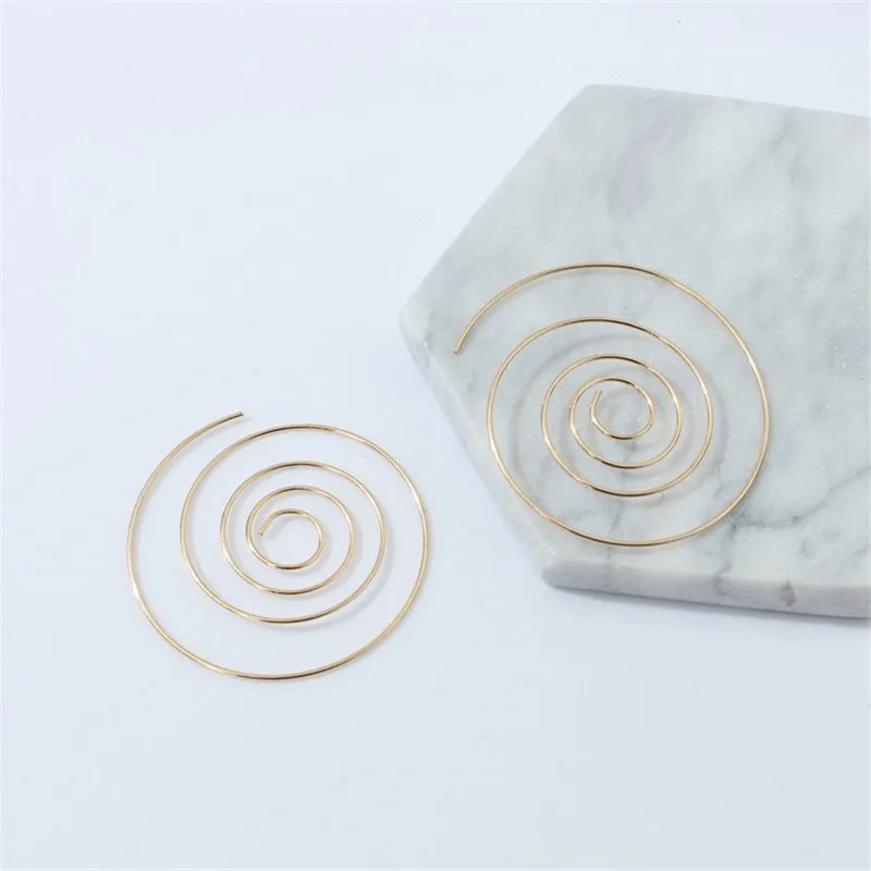Hot Sale Spiral Studs Earring Round Simple Style Fashionable Jewelry Forks Earrings For Women Piercing Brincos Bijoux
