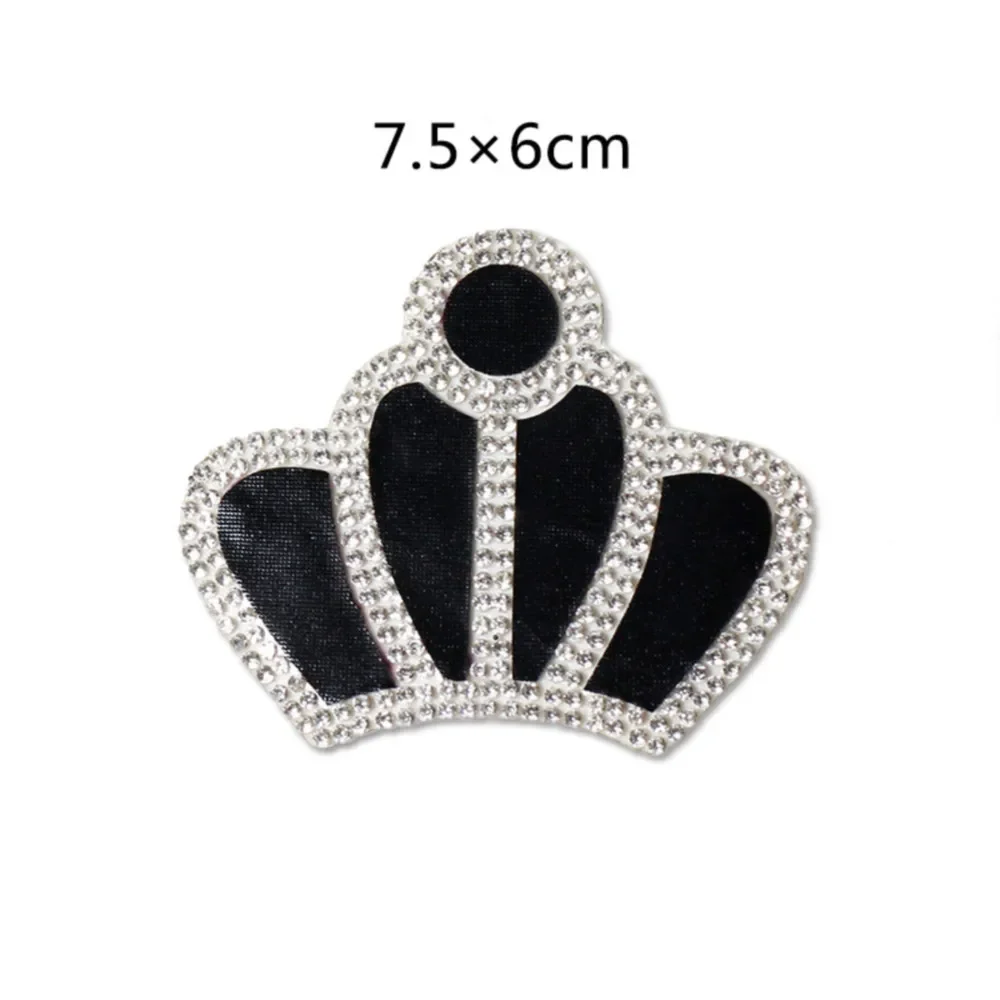 Glitter Rhinestones Appliques for Dresses DIY Iron on Patches on Clothes Rhinestone Crown Embellishment Women\'s T-shirt Stickers