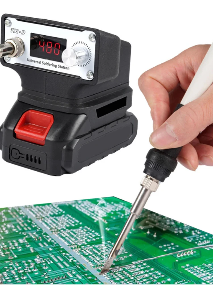 Stacja lutownicza do spawania, kompatybilna z akumulatorami litowymi Makita/Dewalt/Milwaukee 18V 20V, bezprzewodowa, przenośna, do użytku na zewnątrz, DIY T12 — 2