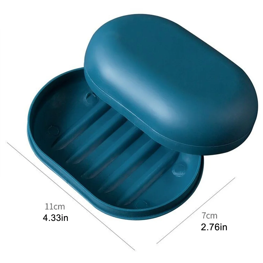 Plastic Bathroom Shower Soap Box With Lids Travel Portable Small Soap Tray Dish Storage Holder Plate Home Soap Container