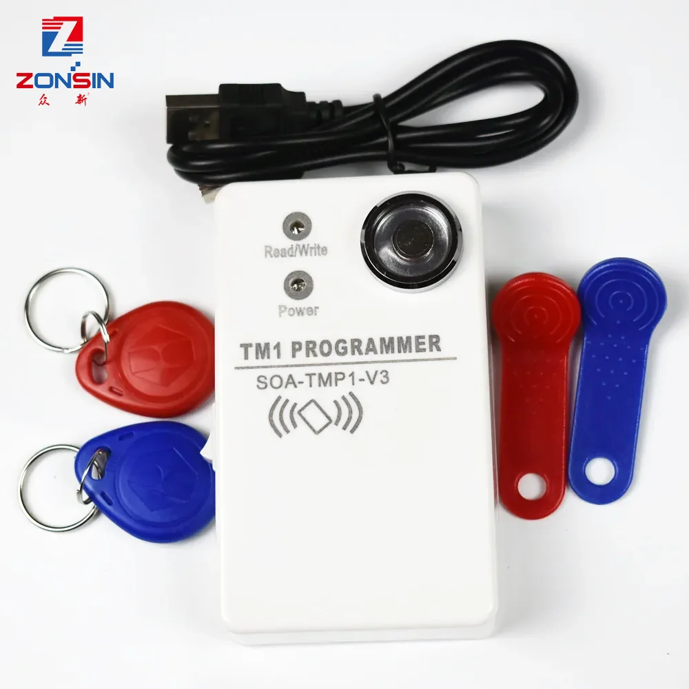 TM 1 RFID Copier Duplicator handheld RW1990 TM1990 TM1990B ibutton DS-1990A I-Button 125KHz EM4305 T5577 EM4100 TM card Reader