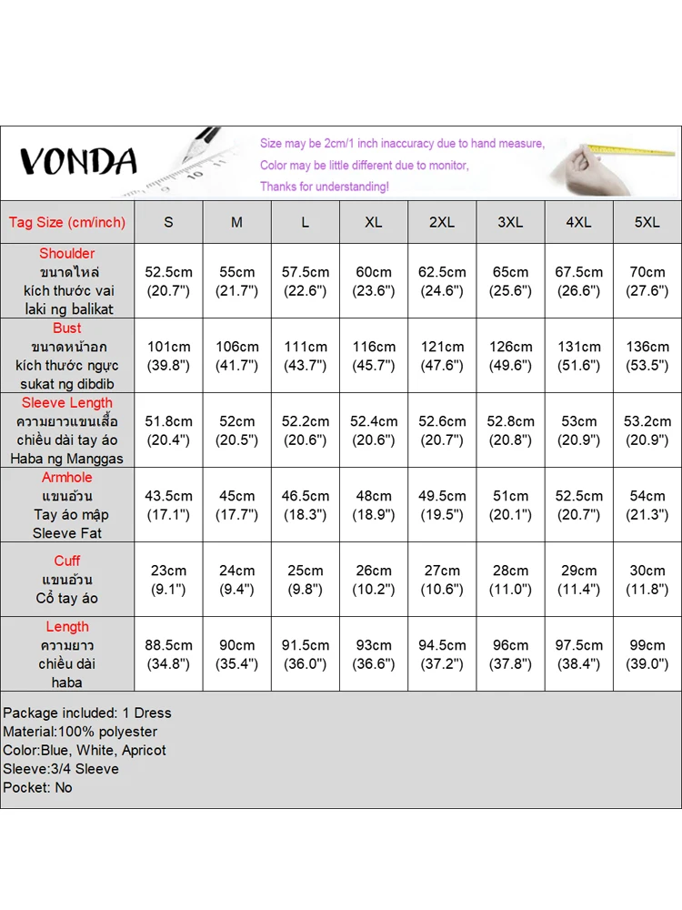 VONDA Sukienka koszulowa z długim rękawem, damska, elegancka, jesień 2025, modna, codzienna mini sukienka letnia, zapinana na guziki, z paskiem.