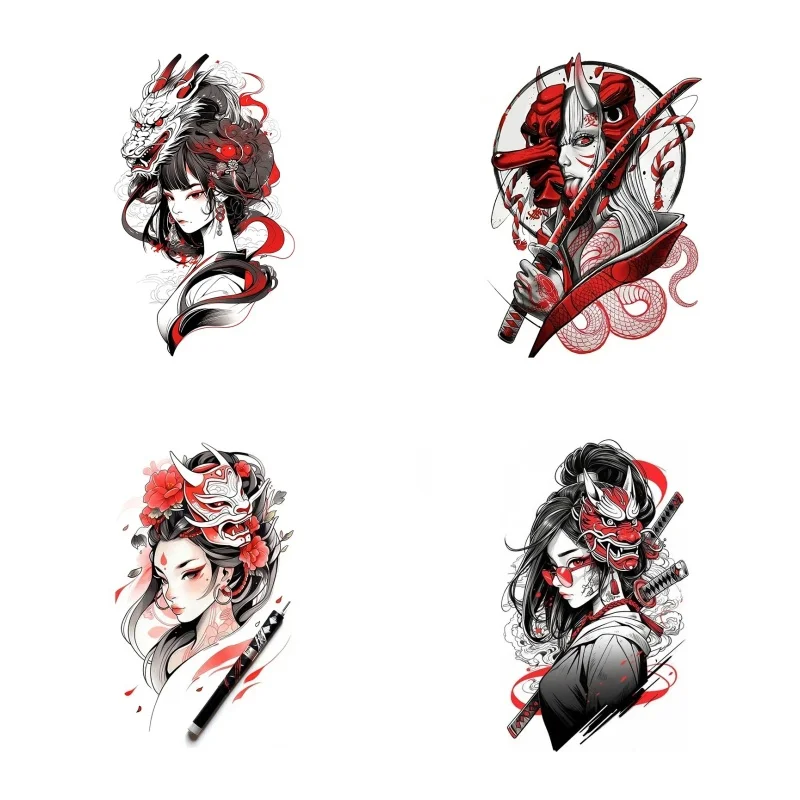 

Car Stickers Wall Stickers Samurai Girl Vinyl Sticker Mask Delicate Murals Decal Cartoon Decals